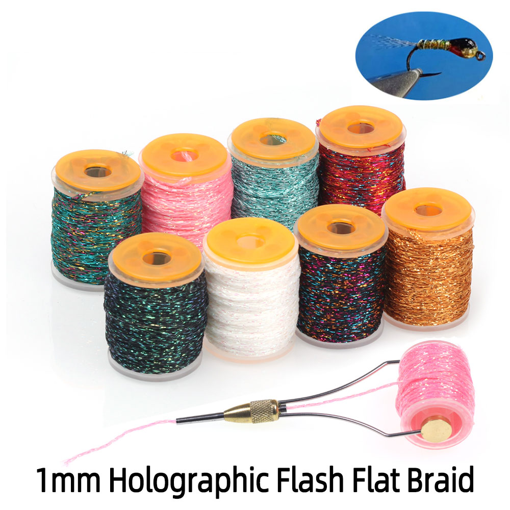 Fishing Line Spool - 10m/Spool 1mm Holographic Flash Flat Braid