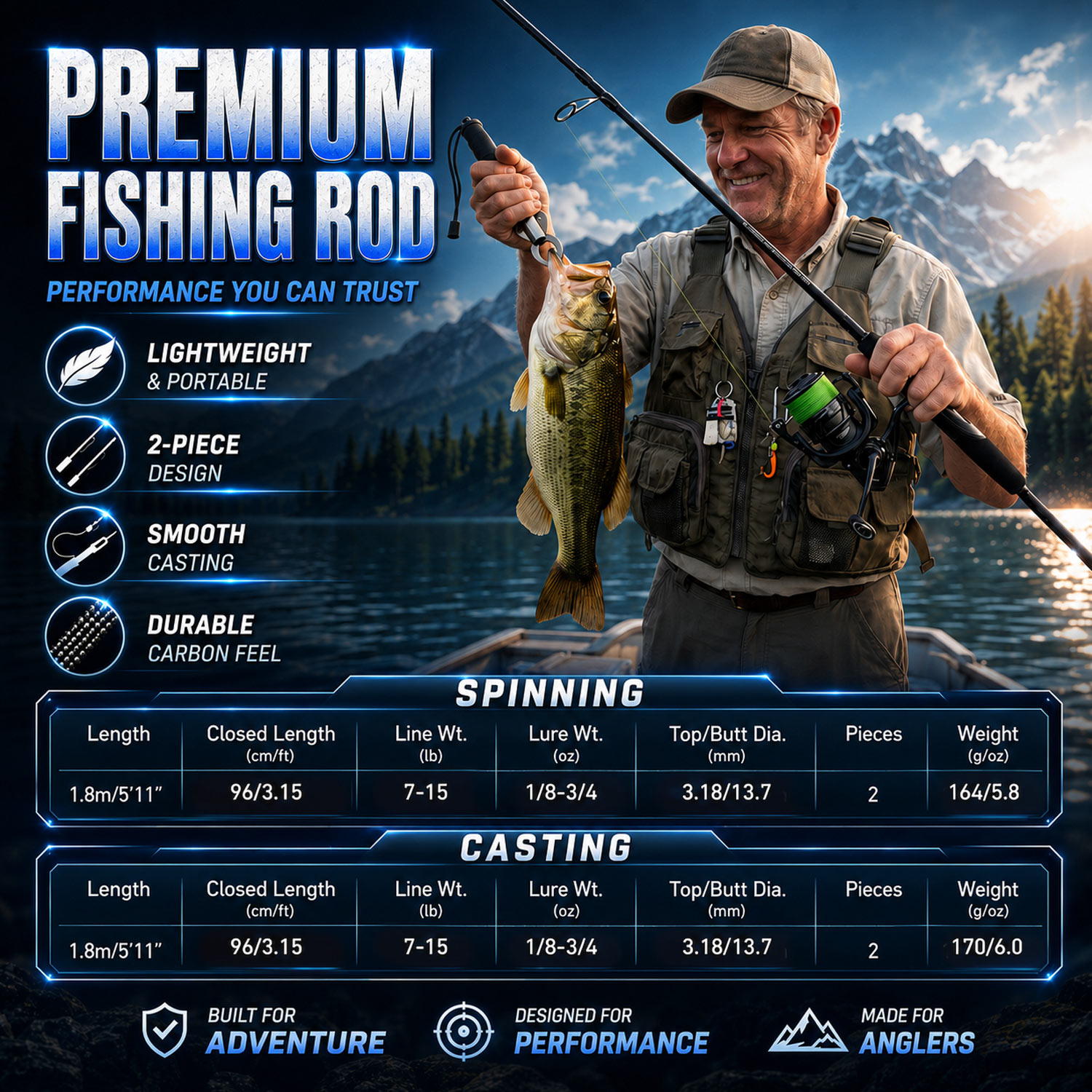 Sougayilang 1.8m Fishing Rod F - Freshwater Line review and price