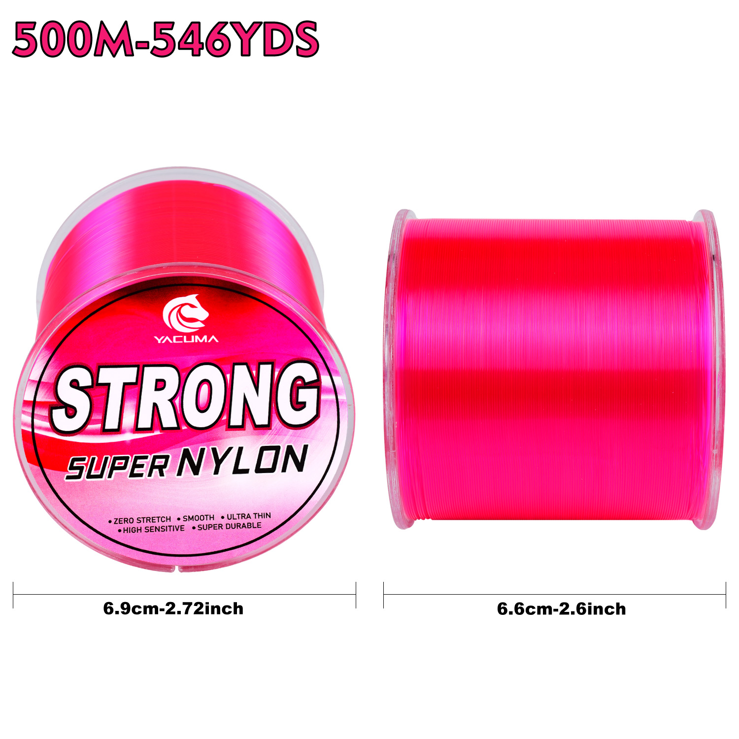 YACUMA 500M-546YDS Strong Pink - Copolymer Line review and price